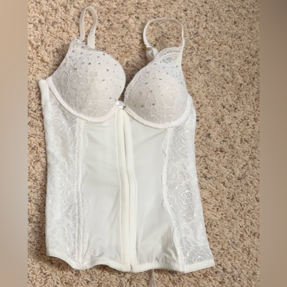 La Senza Women's Halter Lingerie white laced Corset
